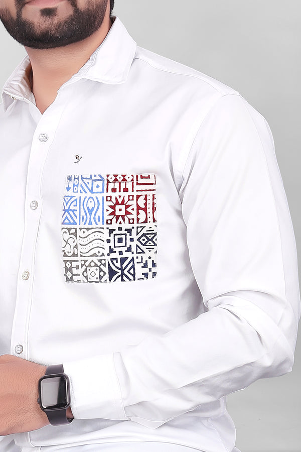 Pocket Pattern Shirt For Men