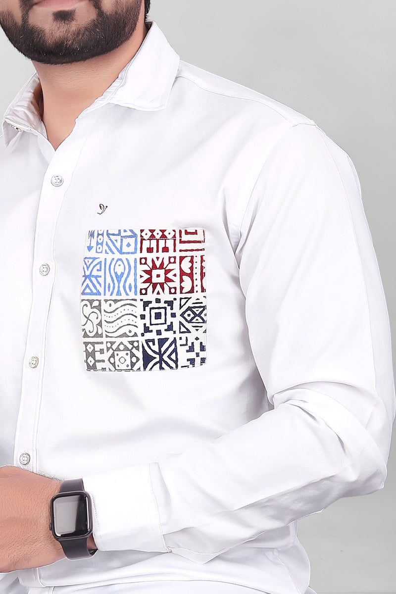 Pocket Pattern Shirt For Men