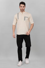 Stylish Cotton Double Pocket Short Kurta for Man