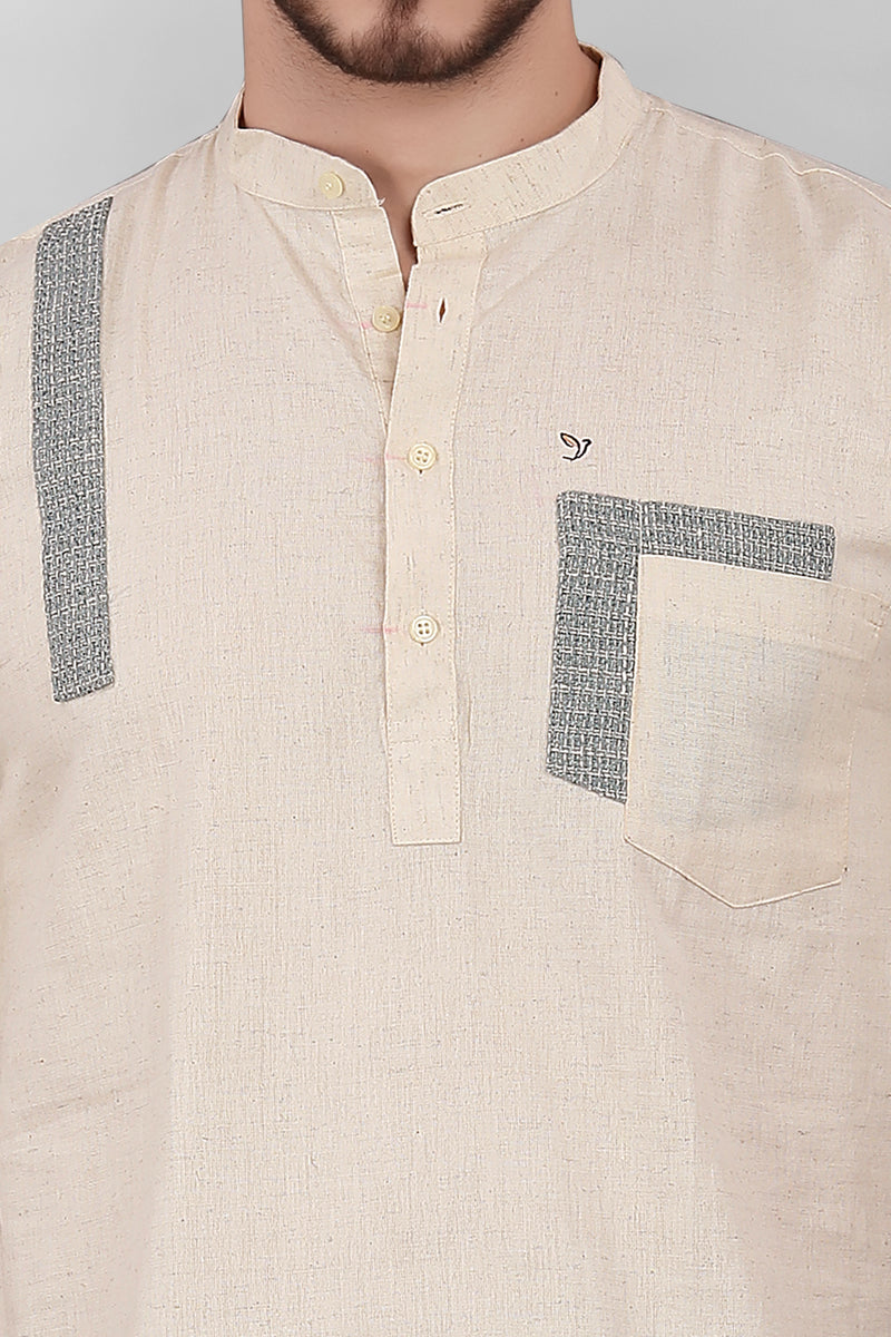 Stylish Cotton Double Pocket Short Kurta for Man