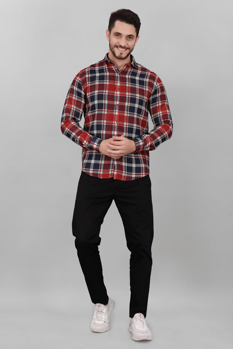 Check Casual Linen Shirt For Men