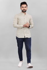 Plaid Printed Linen Shirt For Men