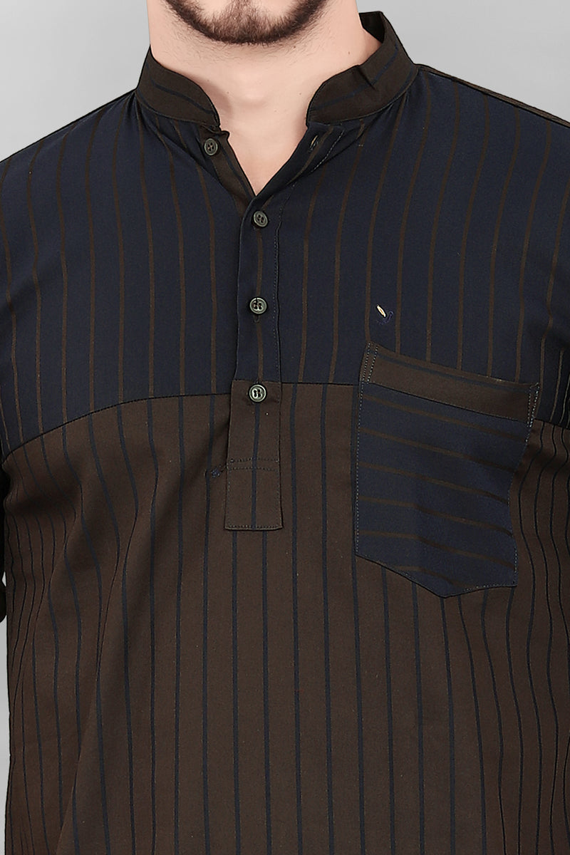 Ethix Merch Brown Kurta Style For Men