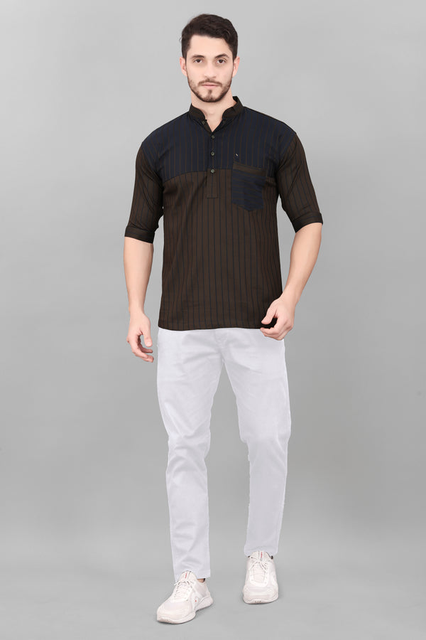 Ethix Merch Brown Kurta Style For Men