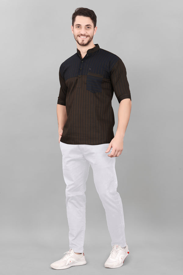 Ethix Merch Brown Kurta Style For Men