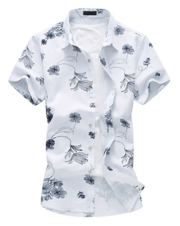 FLORAL WHITE PRINTED SHIRT FOR MEN