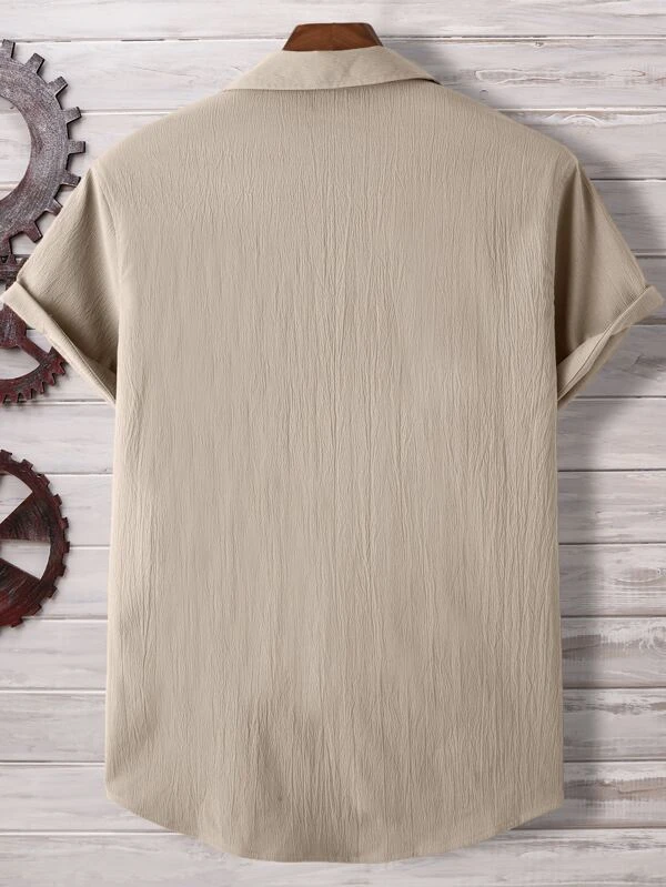 ERA NUDE BROWN HALF SLEEVE SHIRT FOR MEN