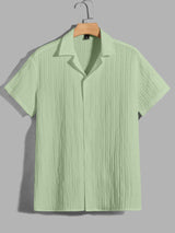 TEXTURED SAGE GREEN SHIRT FOR MEN