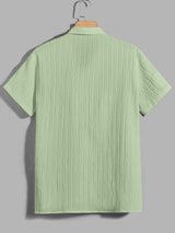 TEXTURED SAGE GREEN SHIRT FOR MEN