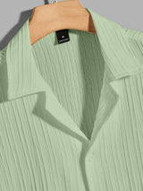 TEXTURED SAGE GREEN SHIRT FOR MEN