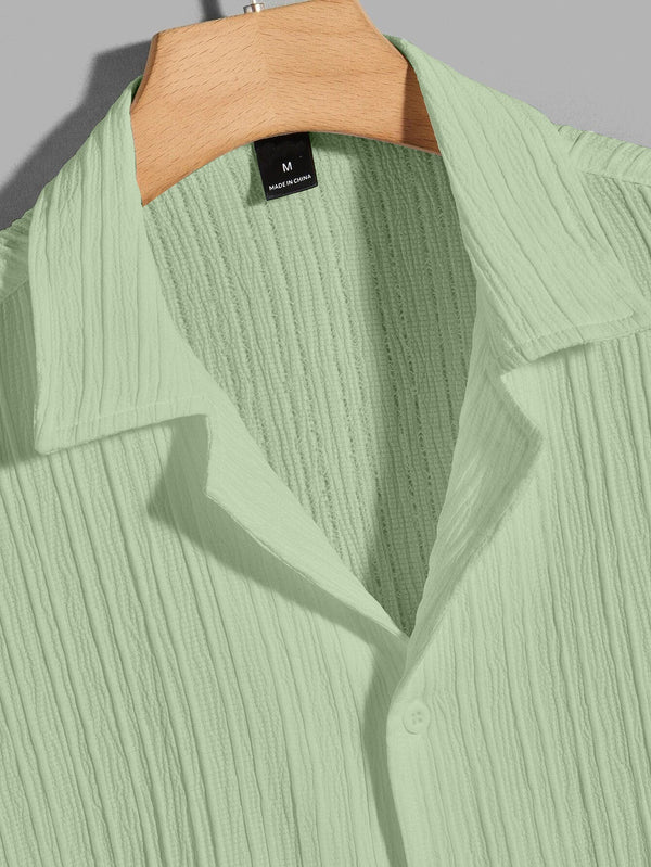 TEXTURED SAGE GREEN SHIRT FOR MEN