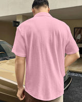 UNIQUE PINK HALF SLEEVE SHIRT FOR MEN