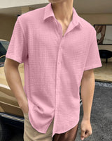 UNIQUE PINK HALF SLEEVE SHIRT FOR MEN