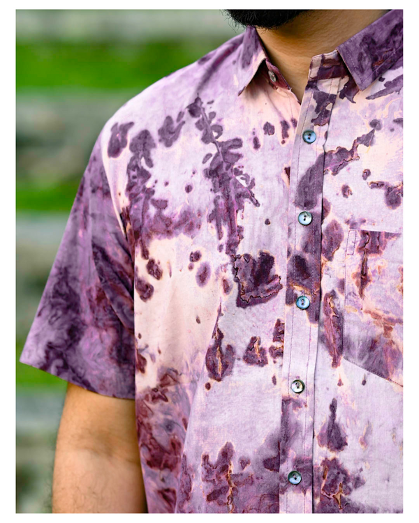 TIE& DYE PLUM PURPLE PRINTED SHIRT FOR MEN