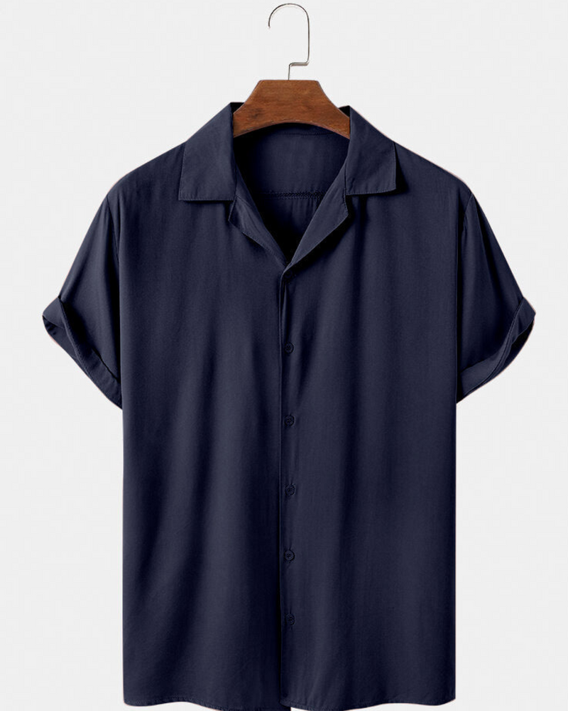 CANARY DARK BLUE HALF SLEEVE SHIRT FOR MEN