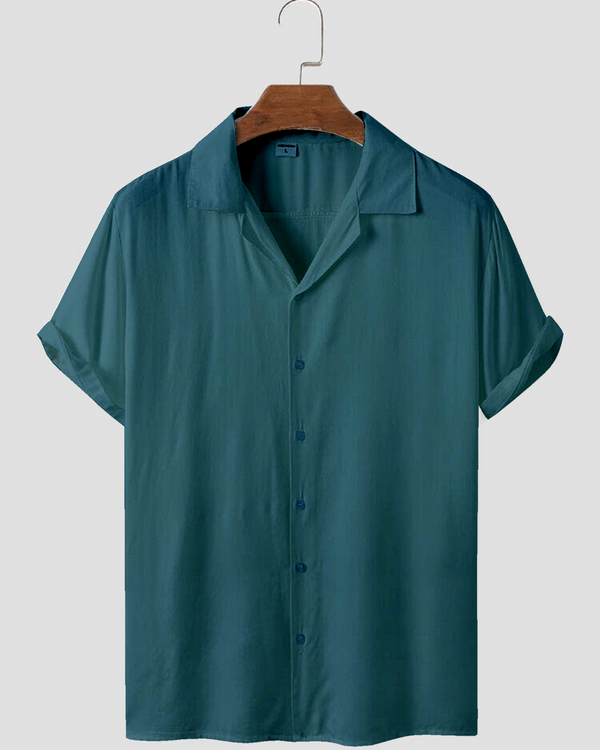 CANARY FOREST GREEN HALF SLEEVE SHIRT FOR MEN