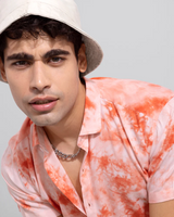 TIE& DYE ORANGE PRINTED SHIRT FOR MEN