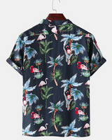 BLACK TROPICAL PRINTED SHIRT FOR MEN