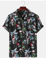 BLACK TROPICAL PRINTED SHIRT FOR MEN