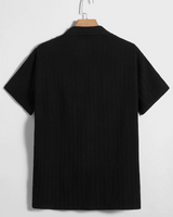 TEXTURED BLACK SHIRT FOR MEN