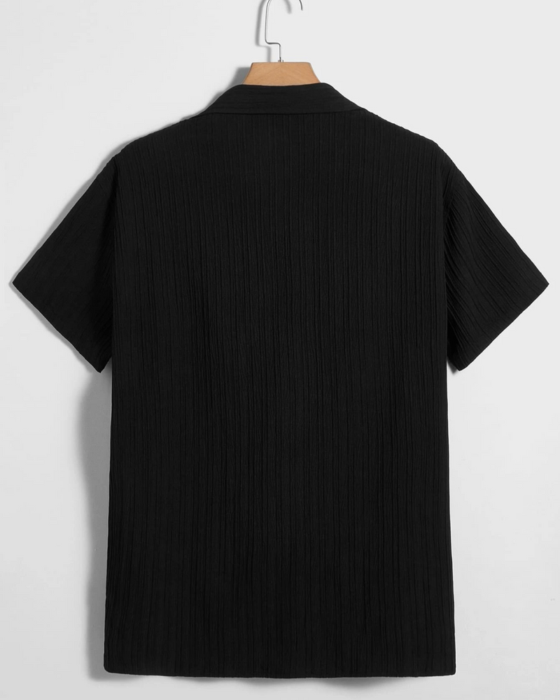 TEXTURED BLACK SHIRT FOR MEN