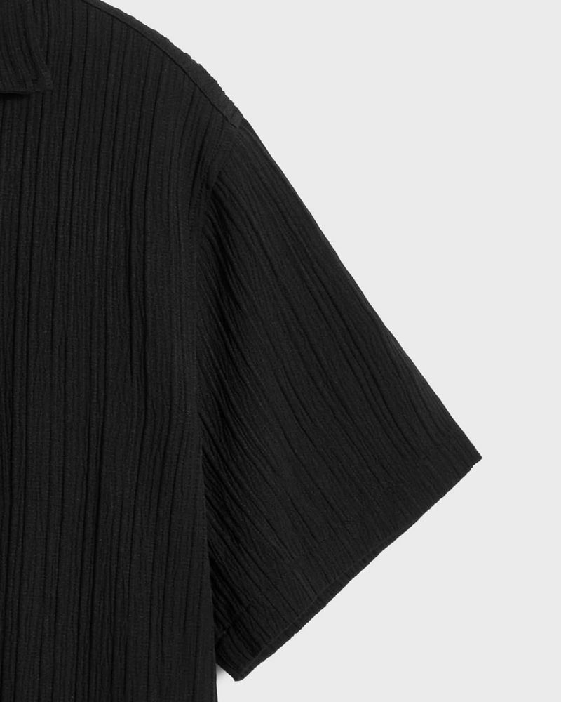 TEXTURED BLACK SHIRT FOR MEN