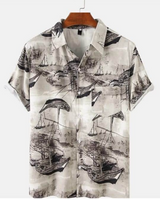 BLACK GRAPHIC PRINTED SHIRT FOR MEN