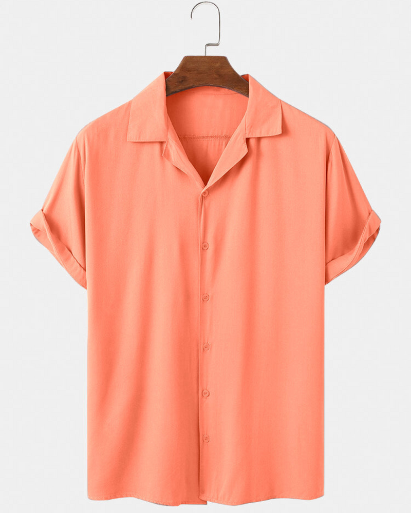 CANARY ORANGE HALF SLEEVE SHIRT FOR MEN